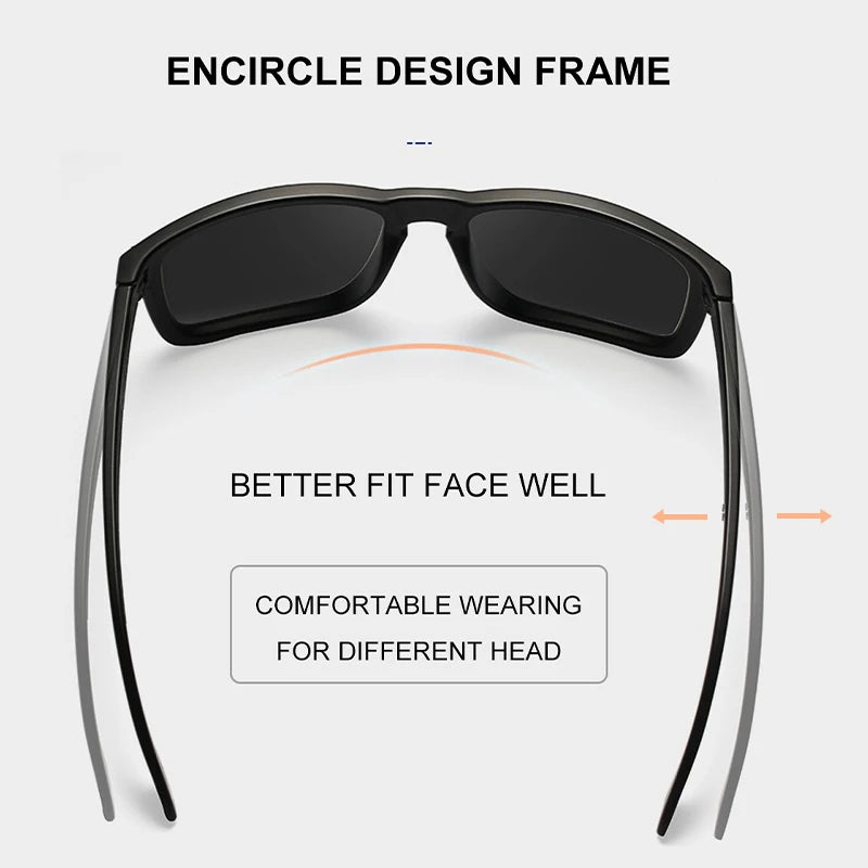 Driving Sunglasses for Men Polarized Brand Designer Sun Glasses Photochromic Square TR Frame Black Men'S Shades BS9417