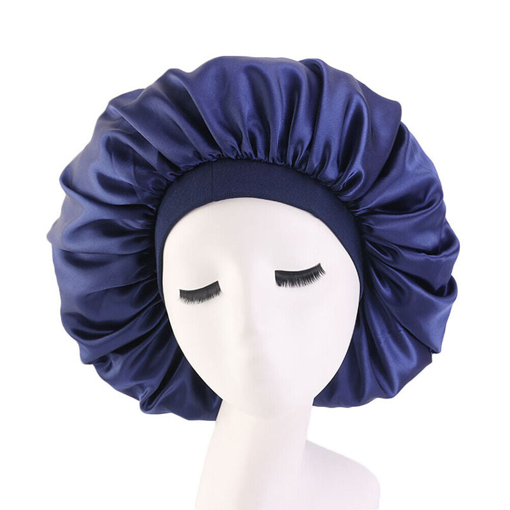 US Extra Large Long Hair Care Satin Bonnet Cap Night Sleep Hat Head Wrap Cover